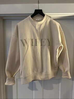Wifey Embroidered Crewneck Sweatshirt - Cream